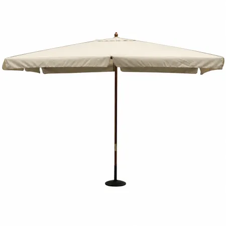 Ombrellone per Giardino 2x3 Rettangolare Palo Centrale Ecrù Legno