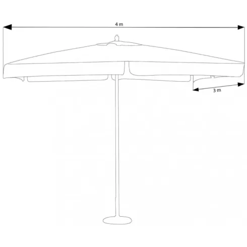 Ombrellone per Giardino 3x4 Rettangolare Palo Centrale Verde Legno