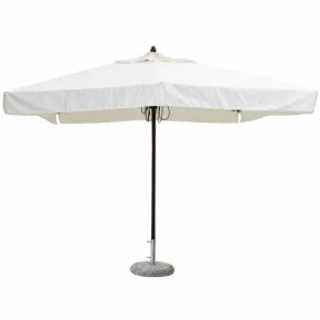 Ombrellone per Giardino 3x4 Rettangolare Palo Centrale Bianco Legno