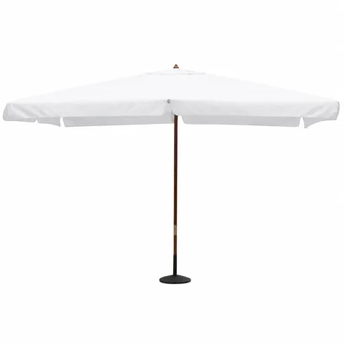 Ombrellone per Giardino 3x4 Palo Centrale Bianco Legno Antivento
