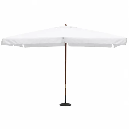 Ombrellone per Giardino 3x4 Palo Centrale Bianco Legno Antivento