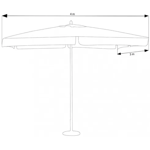 Ombrellone per Giardino 3x4 Palo Centrale Bianco Legno Antivento