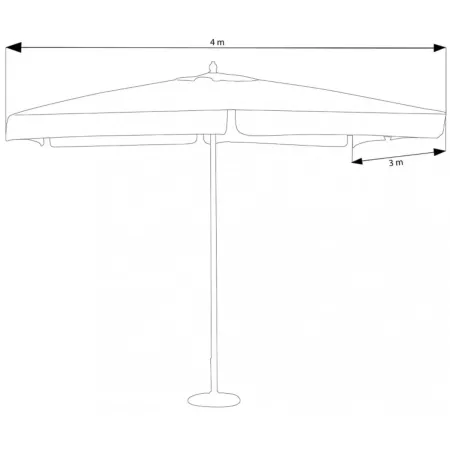 Ombrellone per Giardino 3x4 Palo Centrale Bianco Legno Antivento