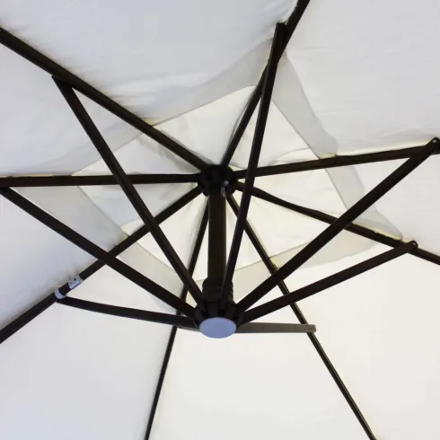 Ombrellone per Giardino 3x4 Palo Laterale Ecrù Struttura Legno Rotante