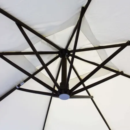Ombrellone per Giardino 3x4 Palo Laterale Ecrù Struttura Legno Rotante