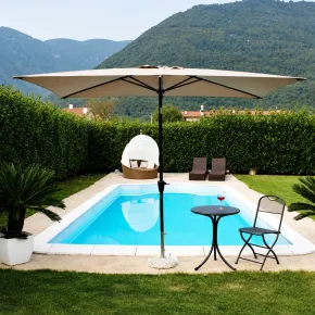 Ombrellone per Giardino 2x3 m Beige Palo Centrale con Carrucola 2