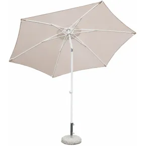 Ombrellone per Giardino 3x3 Rotondo Tortora Palo Centrale Alluminio