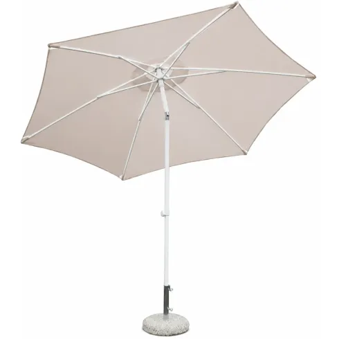 Ombrellone per Giardino 3x3 Rotondo Tortora Palo Centrale Alluminio