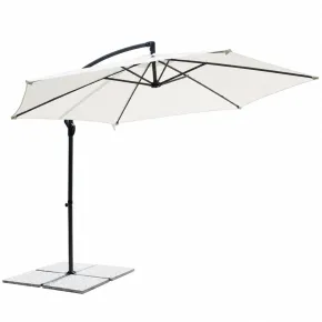 Ombrellone per Giardino 3x3 m Palo Laterale Bianco Antracite