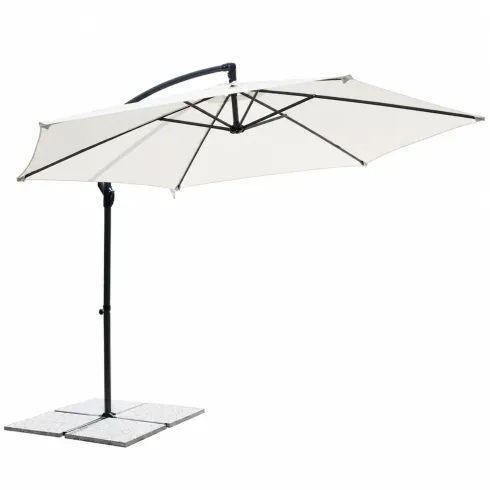Ombrellone per Giardino 3x3 m Palo Laterale Bianco Antracite
