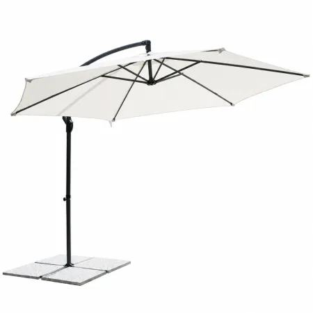 Ombrellone per Giardino 3x3 m Palo Laterale Bianco Antracite