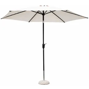 Ombrellone per Giardino 3x3 Rotondo Beige Palo Centrale con Carrucola