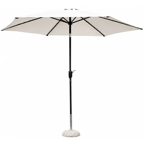 Ombrellone per Giardino 3x3 Rotondo Beige Palo Centrale con Carrucola