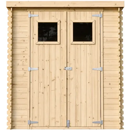 Casetta da Giardino in Legno 2x2 19 mm Doppia Porta Finestrata