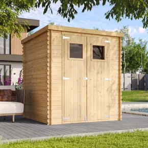 Casetta da Giardino in Legno 2x2 19 mm Doppia Porta Finestrata 2
