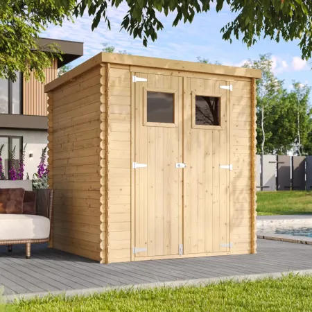 Casetta da Giardino in Legno 2x2 19 mm con Pavimento Doppia Porta