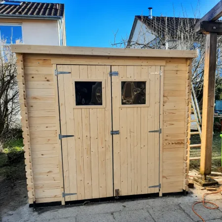 Casetta da Giardino in Legno 2x2 19 mm con Pavimento Doppia Porta