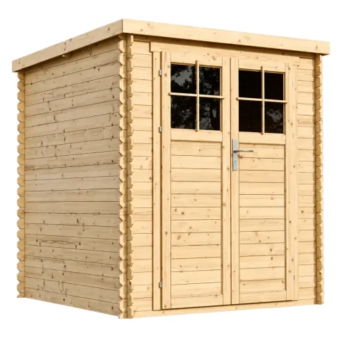Casetta da Giardino in Legno 2x2 19 mm Doppia Porta con Serratura