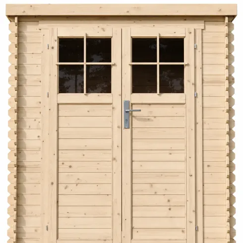 Casetta da Giardino in Legno 2x2 19 mm Doppia Porta con Serratura