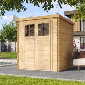 Casetta da Giardino in Legno 2x2 19 mm Doppia Porta con Serratura 2