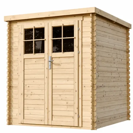 Casetta da Giardino in Legno 2x2 19 mm Doppia Porta con Serratura