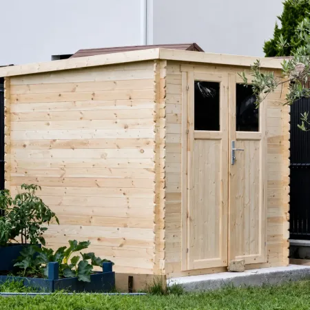 Casetta da Giardino in Legno 2x2 19 mm Doppia Porta con Serratura