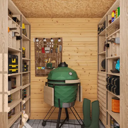 Casetta da Giardino in Legno 2x2 19 mm Doppia Porta con Serratura