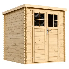 Casetta da Giardino in Legno 2x2 19 mm Pavimento Porta con Serratura