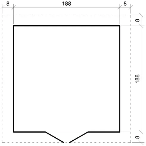 Casetta da Giardino in Legno 2x2 19 mm Pavimento Porta con Serratura
