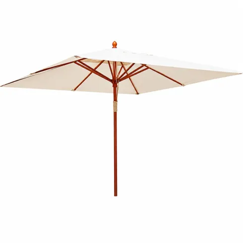 Ombrellone da Giardino 4x3 Metri in Legno Palo Centrale Telo Ecru Professionale| BricoShop24