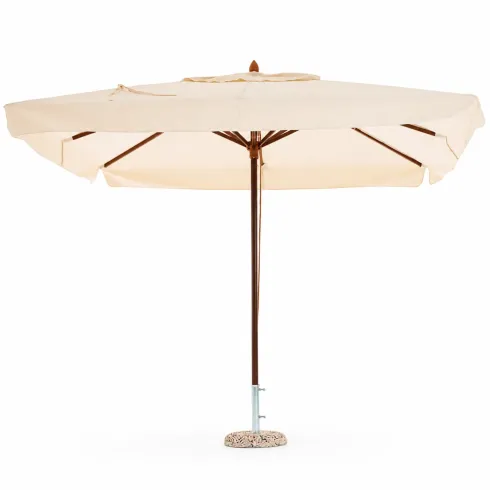Ombrellone 3x2 Ecru Palo Centrale in Legno Poliestere PVC Impermeabile Antivento | BricoShop24