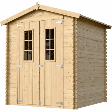 Casetta da Giardino in Legno 180x180 Tetto OSB Doppia Porta 19 mm