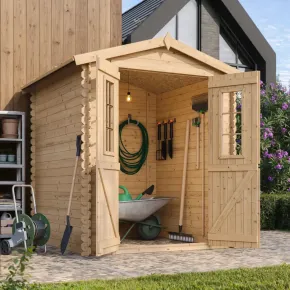 Casetta da Giardino in Legno 180x180 con Pavimento Doppia Porta 19 mm 2