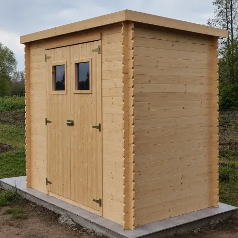 Casetta da Giardino in Legno 235x130 cm Porte Finestrate 19 mm