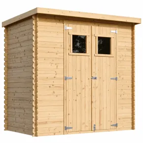 Casetta da Giardino in Legno 235x130 Pavimento Porte Finestrate 19 mm