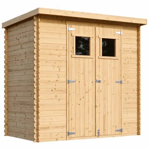 Casetta da Giardino in Legno 235x130 Pavimento Porte Finestrate 19 mm