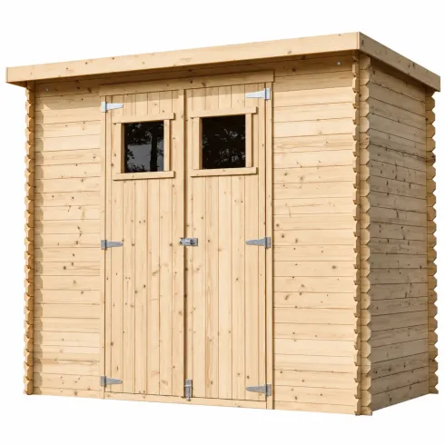 Casetta da Giardino in Legno 235x130 Pavimento Porte Finestrate 19 mm