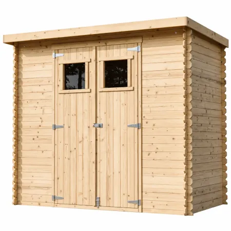 Casetta da Giardino in Legno 235x130 Pavimento Porte Finestrate 19 mm