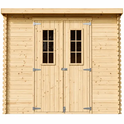 Casetta da Giardino 235x130 Legno 19 mm Doppia Porta Finestrata 3 m2