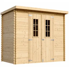 Casetta da Giardino 235x130 Legno 19 mm Doppia Porta Finestrata 3 m2