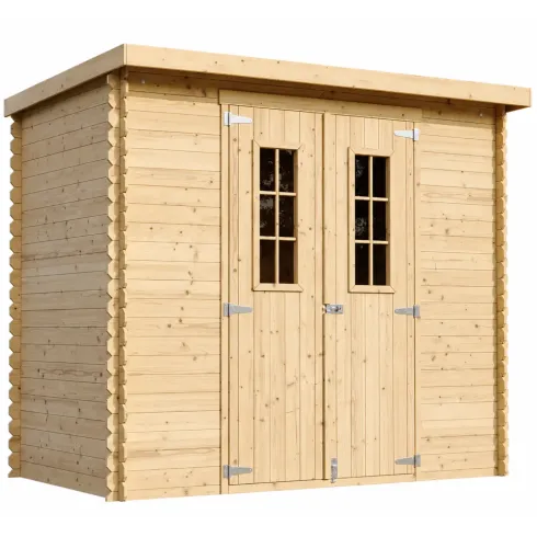 Casetta da Giardino 235x130 Legno 19 mm Doppia Porta Finestrata 3 m2