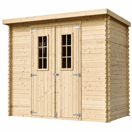 Casetta da Giardino 235x130 Legno 19 mm Doppia Porta Finestrata 3 m2