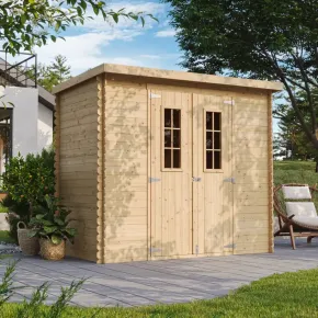 Casetta da Giardino 235x130 Legno 19 mm Doppia Porta Finestrata 3 m2 2