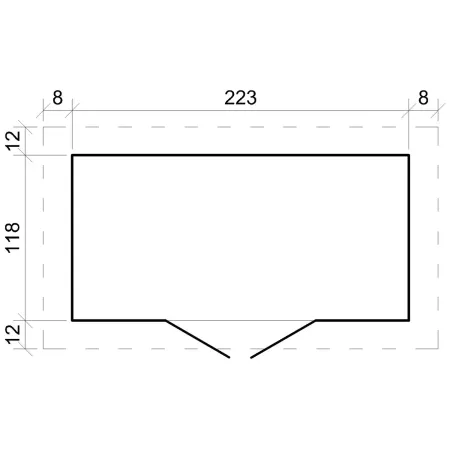 Casetta da Giardino 235x130 Legno 19 mm Doppia Porta Finestrata 3 m2
