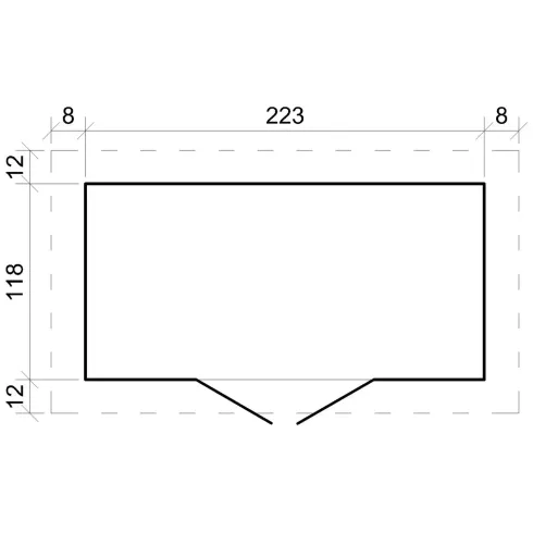 Casetta da Giardino 235x130 Legno 19 mm Pavimento Doppia Porta 3 m2