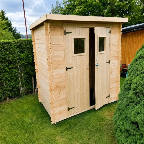 Casetta da Giardino 200x130 Legno 19 mm Doppia Porta Finestrata 2 m2