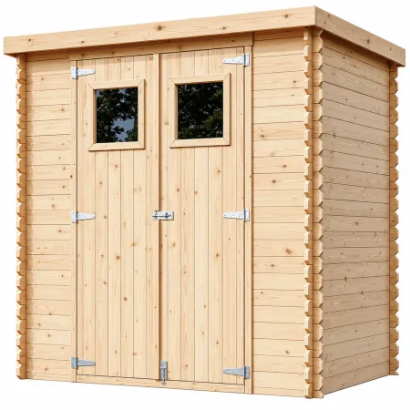 Casetta da Giardino 200x130 Legno 19 mm Doppia Porta Finestrata 2 m2
