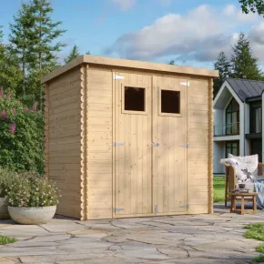 Casetta da Giardino 200x130 Legno 19 mm Doppia Porta Finestrata 2 m2 2