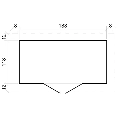 Casetta da Giardino 200x130 Legno 19 mm Doppia Porta Finestrata 2 m2