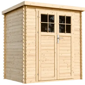 Casetta da Giardino 204x142 Legno 19 mm Pavimento Porta Serratura 2 m2
